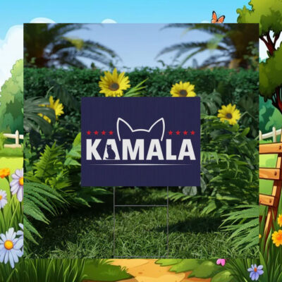 Cat Kamala 2024 Political Yard Sign