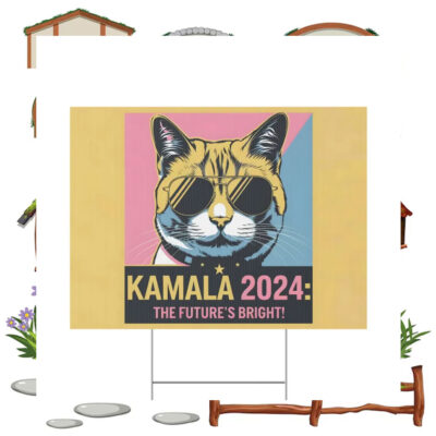 Cat Kamala 2024 The Future's Bright Yard Sign