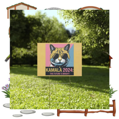 Cat Kamala 2024 The Future's Bright Yard Sign