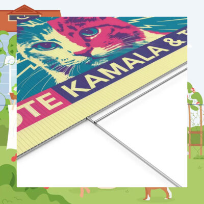 Cat Kamala For Progress 2024 Vote Kamala & Tim Yard Sign