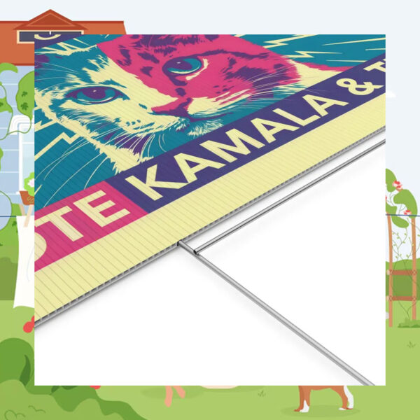 Cat Kamala For Progress 2024 Vote Kamala & Tim Yard Sign