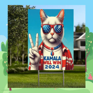 Cat Kamala Will Win Yard Sign