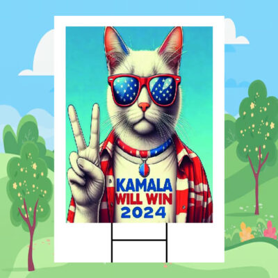 Cat Kamala Will Win Yard Sign