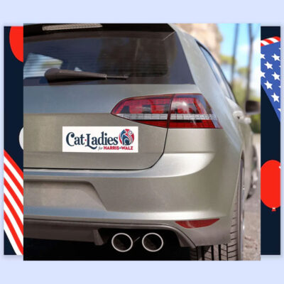 Cat Ladies For Harris Walz 2024 Car Magnet
