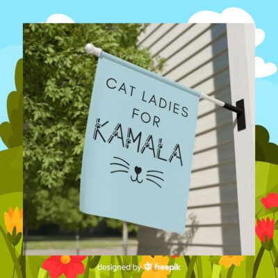 Cat Ladies For Kamala Harris Flag