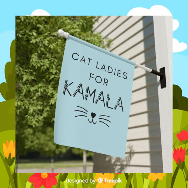 Cat Ladies For Kamala Harris Flag