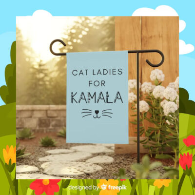 Cat Ladies For Kamala Harris Flag