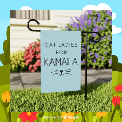 Cat Ladies For Kamala Harris Flag