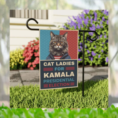 Cat Ladies For Kamala Presidential Election Flag