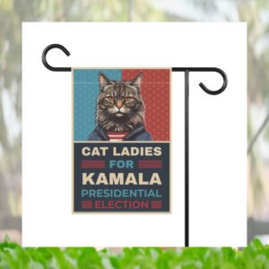 Cat Ladies For Kamala Presidential Election Flag