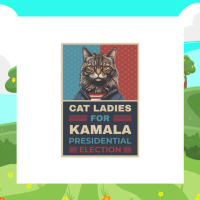 Cat Ladies For Kamala Presidential Election Flags