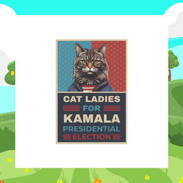 Cat Ladies For Kamala Presidential Election Flags