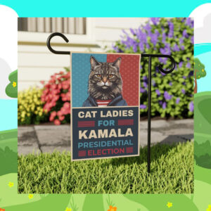 Cat Ladies For Kamala Presidential Election Flags