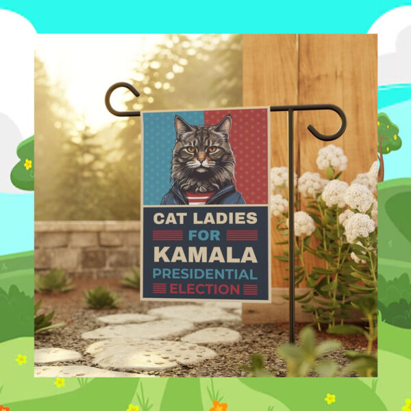 Cat Ladies For Kamala Presidential Election Flags