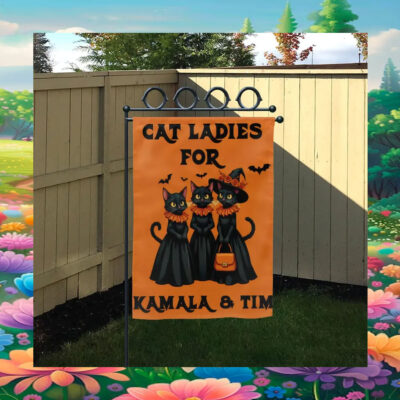 Cat Ladies For Kamala & Tim Halloween 2024 Flags