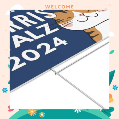 Cat Ladies Voting For Harris Walz 2024 Yard Sign