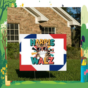 Cat Lady For Harris Walz 2024 Election Yard Sign