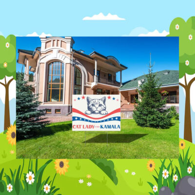 Cat Lady For Kamala 2024 Election Yard Sign