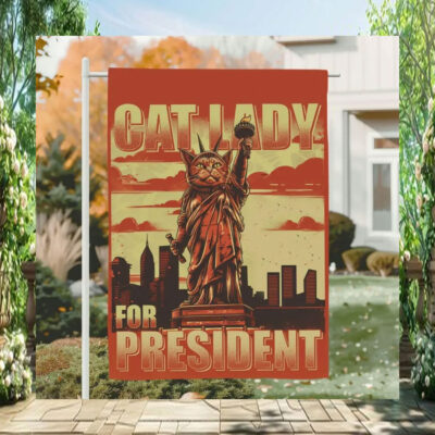 Cat Lady For President Kamala Flag