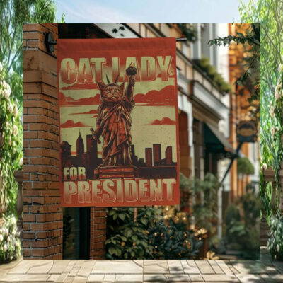 Cat Lady For President Kamala Flag