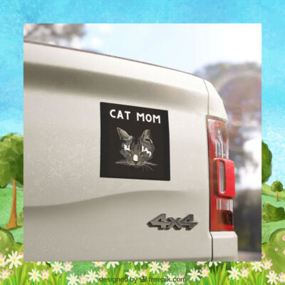 Cat Mom For Kamala Harris Car Magnet
