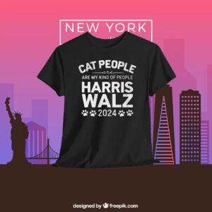 Cat People Are My Kind Of People Harris Walz 2024 Shirt