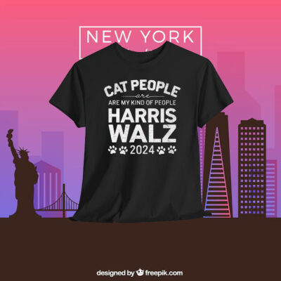 Cat People Are My Kind Of People Harris Walz 2024 Shirt