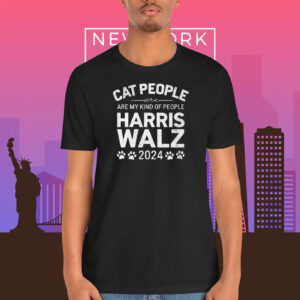 Cat People Are My Kind Of People Harris Walz 2024 Shirt