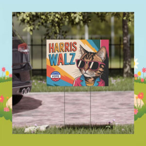 Cat Vote Harris Walz 2024 Yard Signs