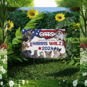 Cats For Harris Walz 2024 Yard Signs