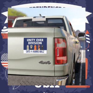 Cats For Harris Walz Unity Over Division 2024 Car Magnet