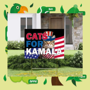 Cats For Kamala 2024 Election Plastic Yard Sign