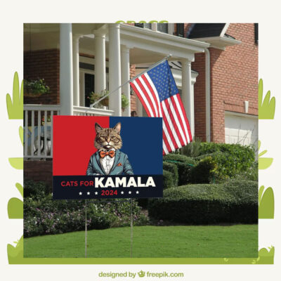 Cats For Kamala 2024 Election Yard Sign