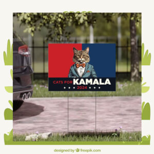 Cats For Kamala 2024 Election Yard Sign