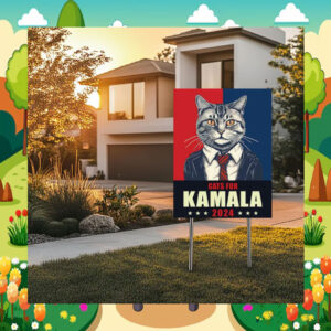 Cats For Kamala 2024 President Plastic Yard Sign