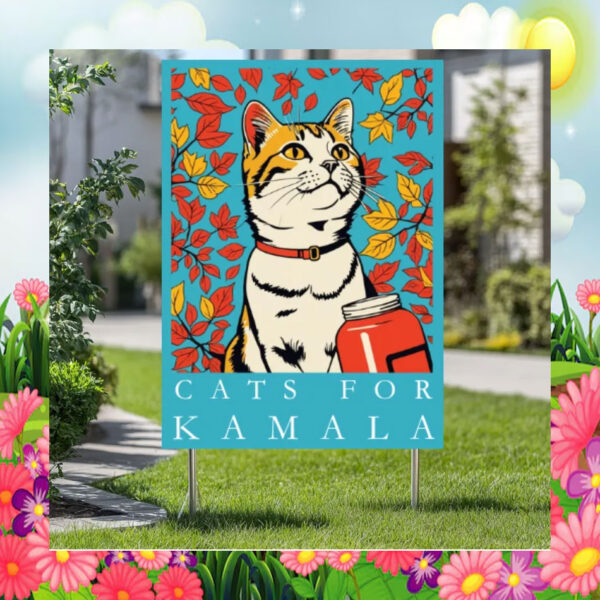 Cats For Kamala 24 Political Yard Signs