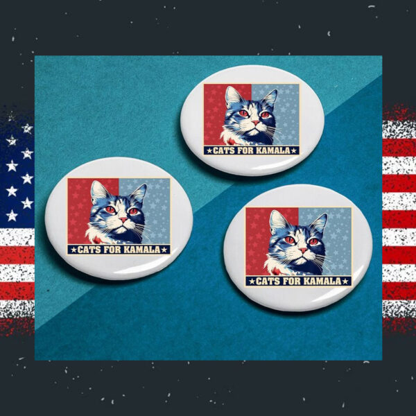 Cats For Kamala Harris Button
