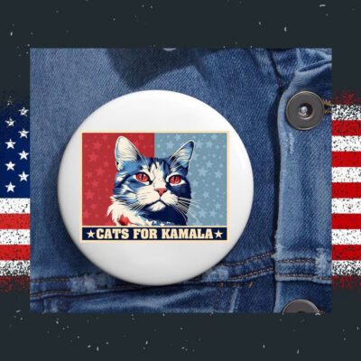 Cats For Kamala Harris Button