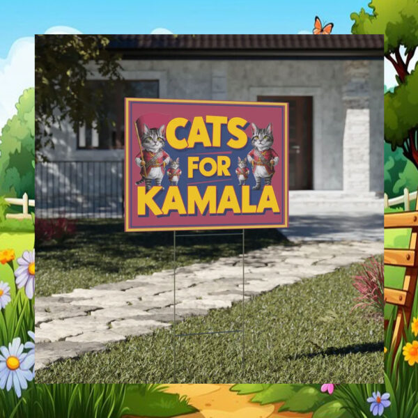 Cats For Kamala Political Yard Sign