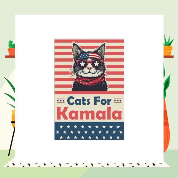 Cats For Kamala President Garden Flag