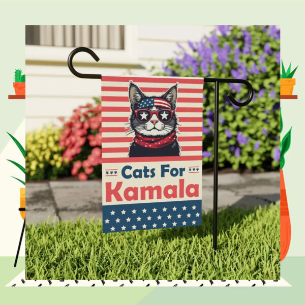 Cats For Kamala President Garden Flag