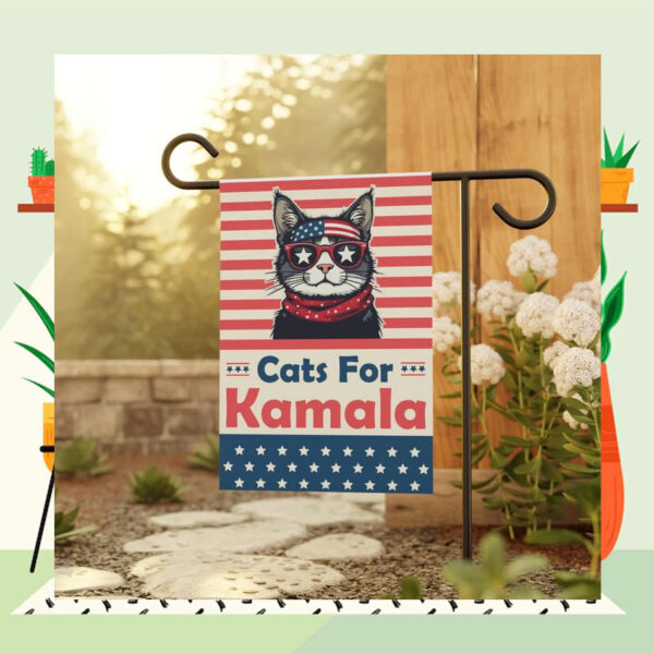 Cats For Kamala President Garden Flag