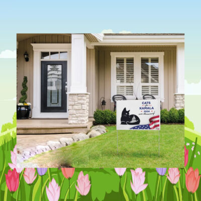 Cats for Kamala 2024 Save Democracy Yard Sign
