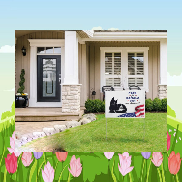 Cats for Kamala 2024 Save Democracy Yard Sign