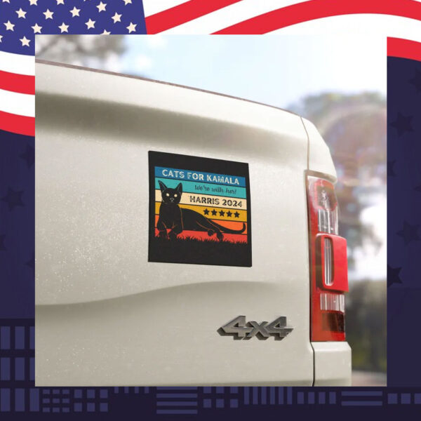 Cats for Kamala We're With Her Harris 2024 Car Magnet