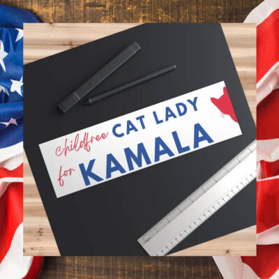 Childfree Cat Lady For Kamala Bumper sticker