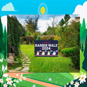 Childless Cat Lady For Harris Walz 2024 Political Yard Sign