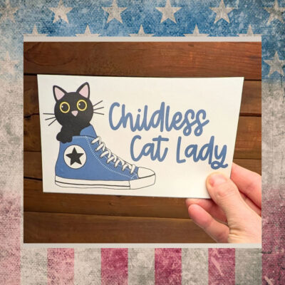 Childless Cat Lady For Kamala 2024 Car Magnet