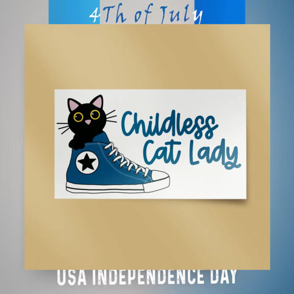 Childless Cat Lady For Kamala Harris 2024 Car Magnet