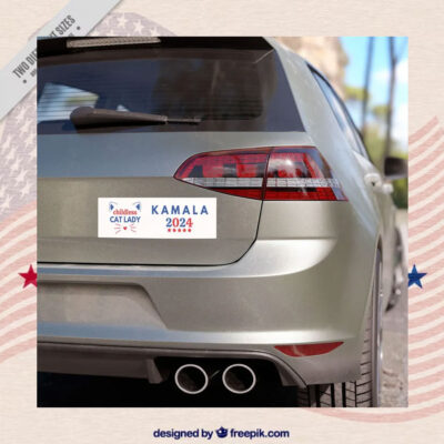 Childless Cat Lady Kamala 2024 Car Magnet